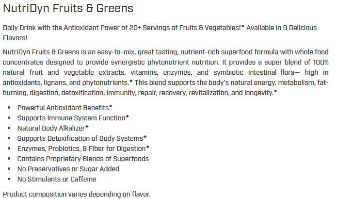 NutriDyn Fruits & Greens Grape